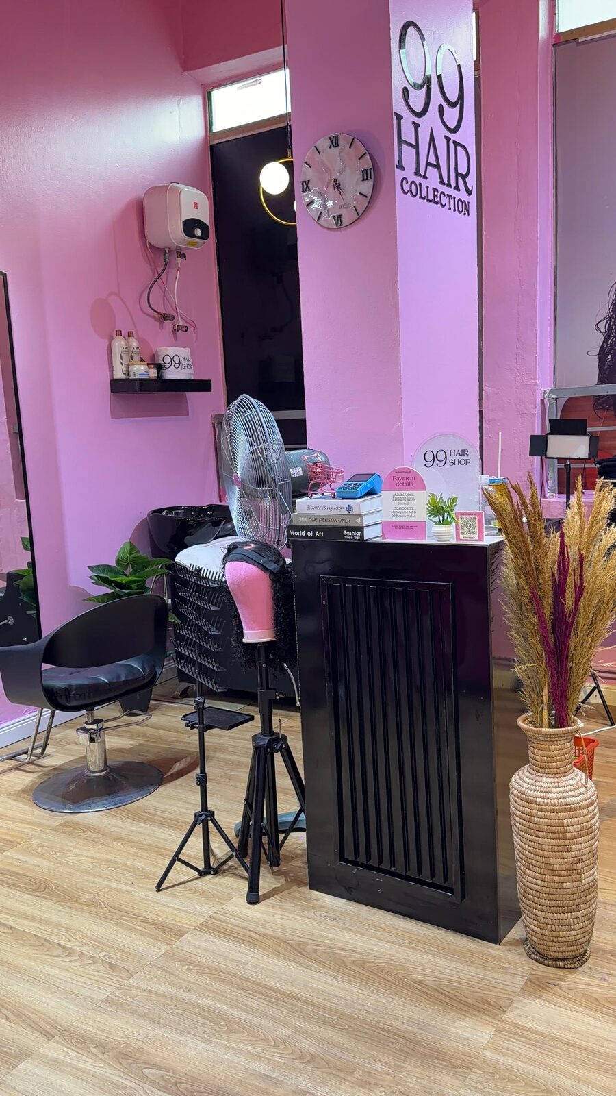 Reception area at 99 Hair Shop