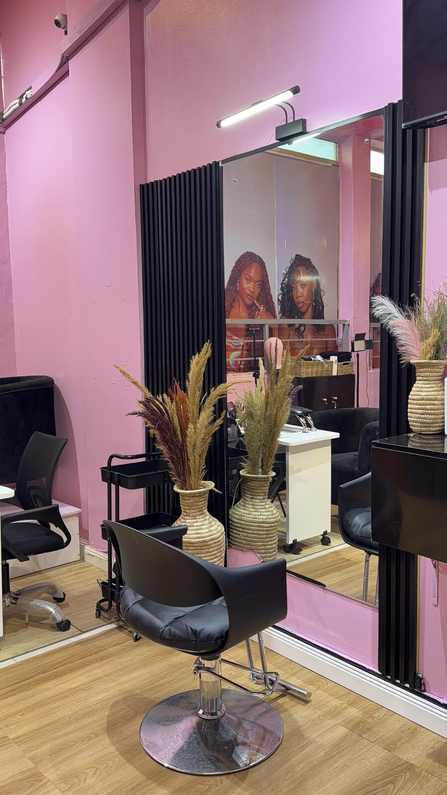 Styling station at 99 Hair Shop